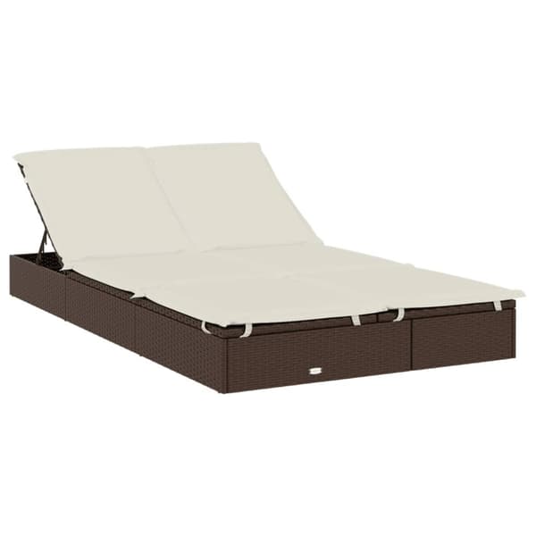 vidaXL 2-personers solseng foldbart tag 213x118x97 cm polyrattan brun