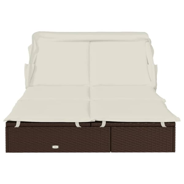 vidaXL 2-personers solseng foldbart tag 213x118x97 cm polyrattan brun