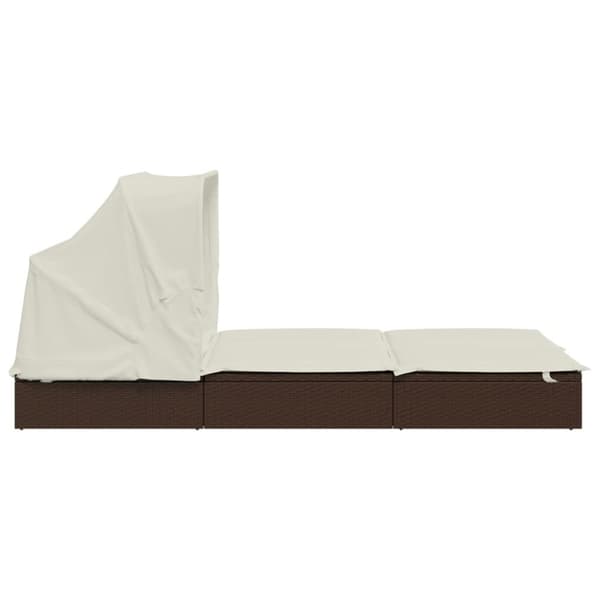 vidaXL 2-personers solseng foldbart tag 213x118x97 cm polyrattan brun