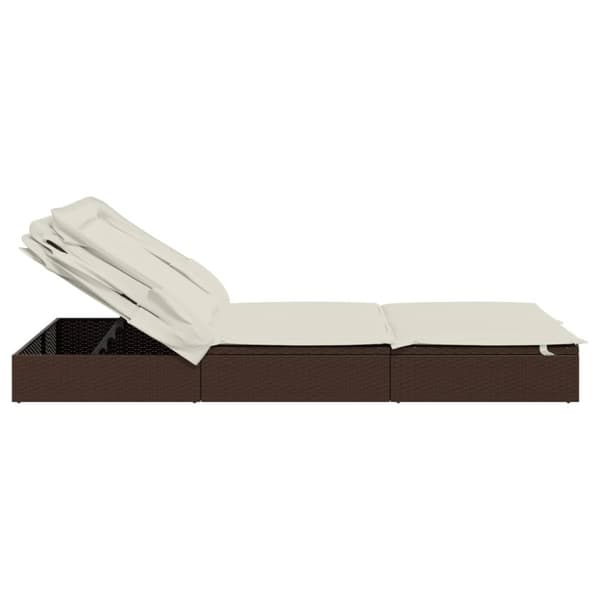 vidaXL 2-personers solseng foldbart tag 213x118x97 cm polyrattan brun