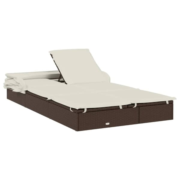 vidaXL 2-personers solseng foldbart tag 213x118x97 cm polyrattan brun