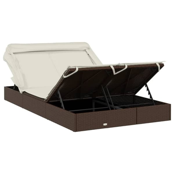 vidaXL 2-personers solseng foldbart tag 213x118x97 cm polyrattan brun