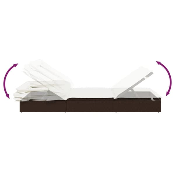 vidaXL 2-personers solseng foldbart tag 213x118x97 cm polyrattan brun