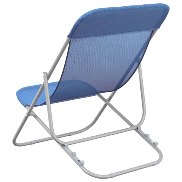 vidaXL foldbare strandstole 2 stk. textilene og pulverlakeret stål blå