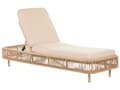 Miniatyrbillede 4 af 10: Udendørs Liggestol i Natur og Beige PE-rattan Aluminium Polyester Stofhynde Justerbart Ryglæn