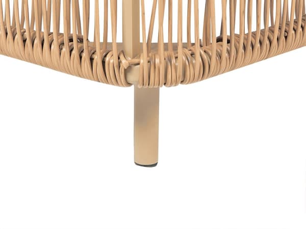Udendørs Liggestol i Natur og Beige PE-rattan Aluminium Polyester Stofhynde Justerbart Ryglæn