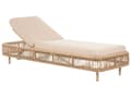 Miniatyrbillede 1 af 10: Udendørs Liggestol i Natur og Beige PE-rattan Aluminium Polyester Stofhynde Justerbart Ryglæn