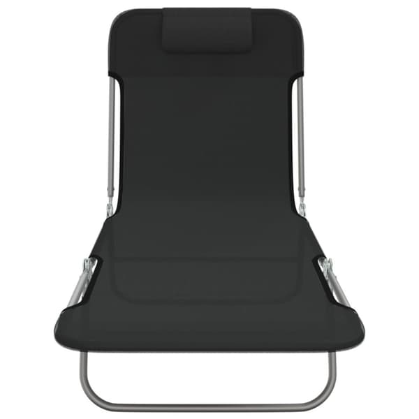 vidaXL foldbare liggestole 2 stk. textilene og stål sort