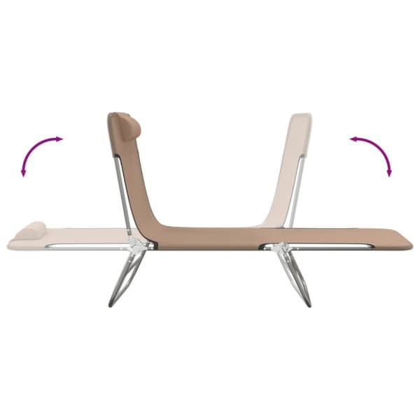 vidaXL Solstolar hopfällbara 2 st taupe textilene & stål