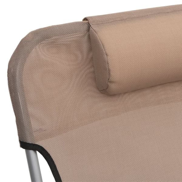 vidaXL Solstolar hopfällbara 2 st taupe textilene & stål