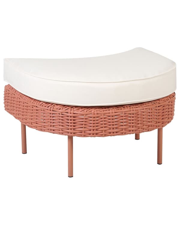 Trädgård Fåtölj med fotpall Rosa Vita dynor PE Rotting Boho Design Uteservering