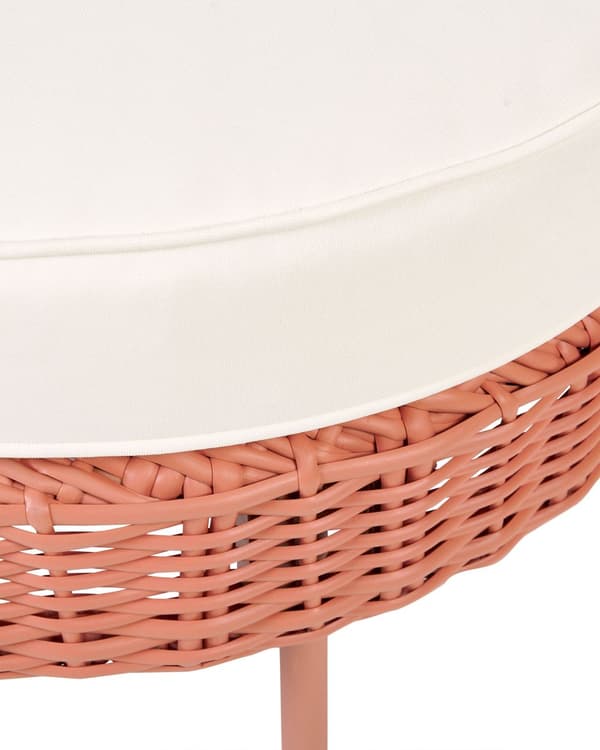 Trädgård Fåtölj med fotpall Rosa Vita dynor PE Rotting Boho Design Uteservering