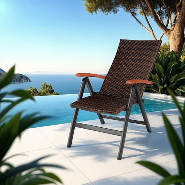 Polyrattan kurvestol Canberra - brun