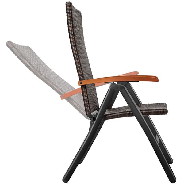 Polyrattan kurvestol Canberra - brun