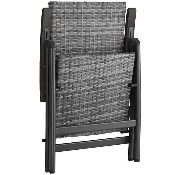 Polyrattan kurvestol Canberra - grå