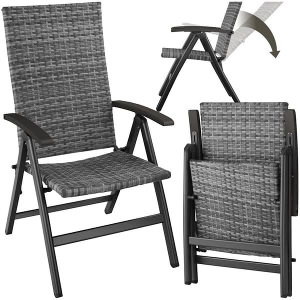 Polyrattan kurvestol Canberra - grå