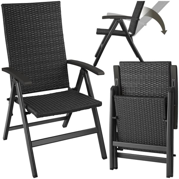 Polyrattan kurvestol Canberra - sort