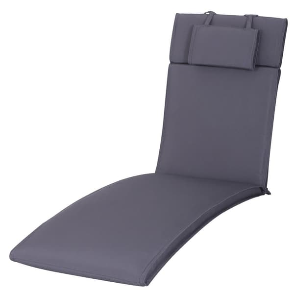 Rootz liggeunderlag med pude - Grå - Polyester, Bomuld, Fiber - 77,95 cm x 20,86 cm x 1,96 cm