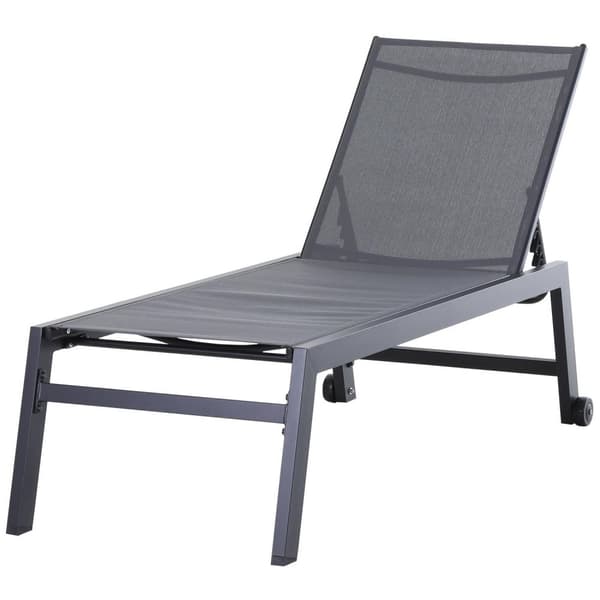 Rootz Lounger Garden - Grå - Aluminium, Mesh - 66,53 cm x 25,59 cm x 40,15 cm