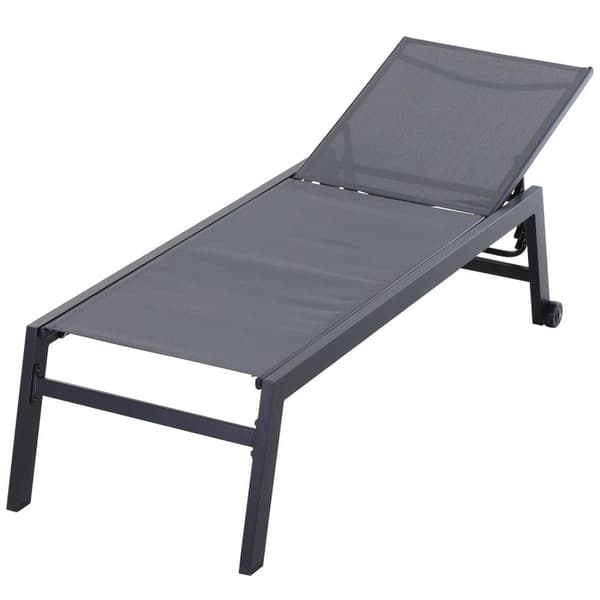 Rootz Lounger Garden - Grå - Aluminium, Mesh - 66,53 cm x 25,59 cm x 40,15 cm