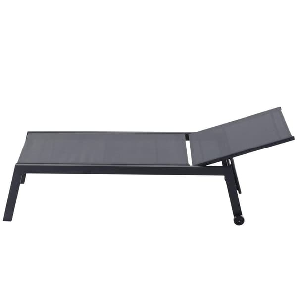 Rootz Lounger Garden - Grå - Aluminium, Mesh - 66,53 cm x 25,59 cm x 40,15 cm