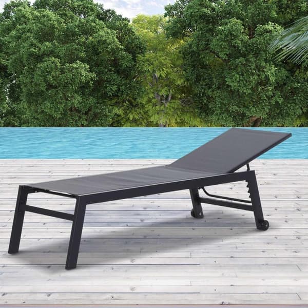 Rootz Lounger Garden - Grå - Aluminium, Mesh - 66,53 cm x 25,59 cm x 40,15 cm