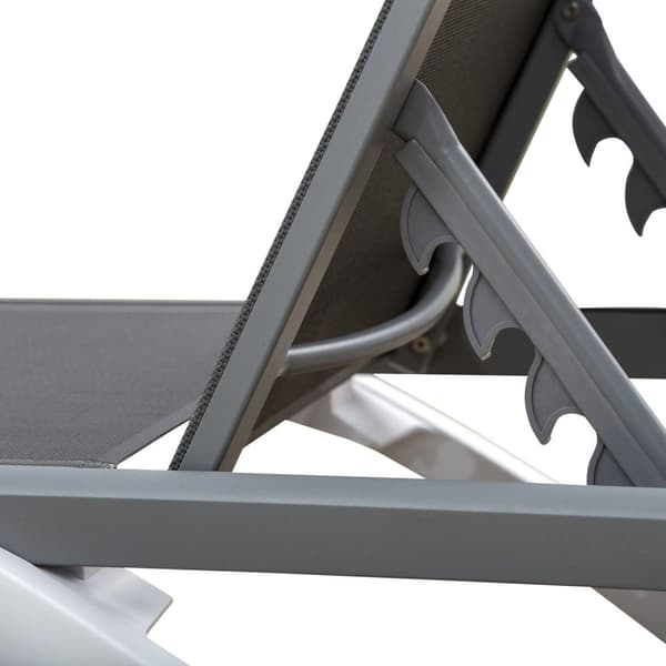 Rootz Trädgårdsstol - Grå, Vit - Aluminium, Plast, Texteline - 66,92 cm x 26,57 cm x 37,4 cm