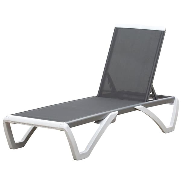 Rootz Trädgårdsstol - Grå, Vit - Aluminium, Plast, Texteline - 66,92 cm x 26,57 cm x 37,4 cm