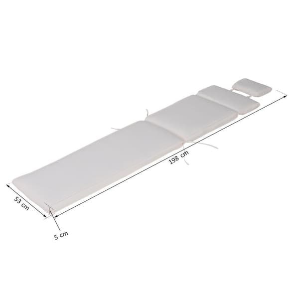 Rootz liggunderlag med dyna - vit - polyester, bomull, fiber - 77,95 cm x 20,86 cm x 1,96 cm