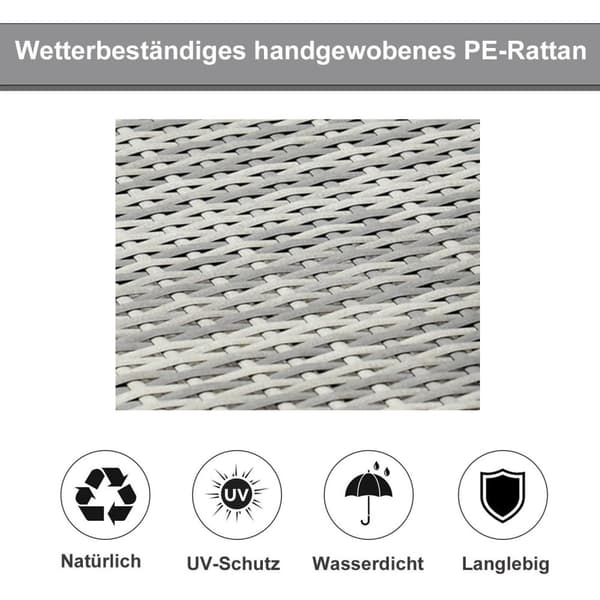 Rootz Garden Double lepotuoli - harmaa - metalli, rottinki, polyesteri - 76,77 cm x 48,42 cm x 11,02 cm
