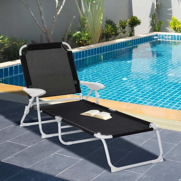 Nancy's Airlie Opvouwbare Strandstol - Svart - Metaal, Mesh - 62,99 cm x 25,98 cm x 31,5 cm