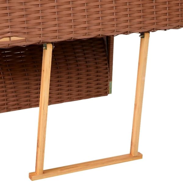 Rootz Strandstol - Hvilestol - Liggestol - Kopholdere - Fodstøtte - Baldakin - Justerbart ryglæn - Rattan - Brun - Metal - Træ - 118 x 79 x 150 cm