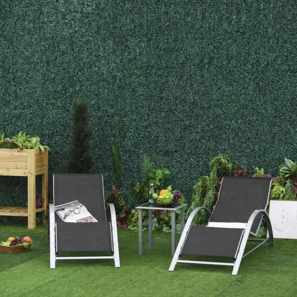 Nancy's West Hartford Loungesæt - Sofaset - 3-delige Tuinset - Stijlvol - Grijs/Zwart - 59 x 169 x 66 cm