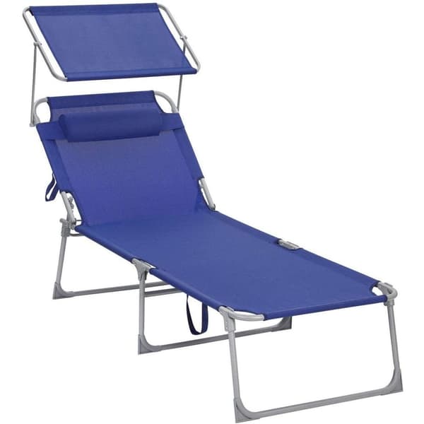 Rootz Solstol - Soltak - Solstol - Nackstöd - Justerbart ryggstöd - Järn - Plast - Blå - 71 x 200 x 38 cm