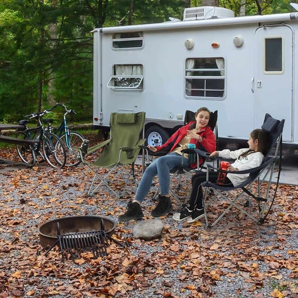Rootz Fällstol - Campingstol - Armstöd - Fällbara - Mugghållare - Svart - Stål - ?81 x 70 x 91 cm