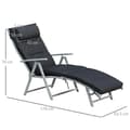 Miniatyrbillede 3 af 10: Rootz Sun Lounger - Beach Lounger - Garden Lounger - Foldable - Adjustable - Black - 137 X 63.5 X 100.5 Cm