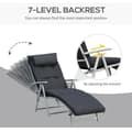 Miniatyrbillede 4 af 10: Rootz Sun Lounger - Beach Lounger - Garden Lounger - Foldable - Adjustable - Black - 137 X 63.5 X 100.5 Cm