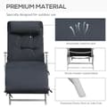 Miniatyrbillede 5 af 10: Rootz Sun Lounger - Beach Lounger - Garden Lounger - Foldable - Adjustable - Black - 137 X 63.5 X 100.5 Cm