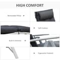 Miniatyrbillede 6 af 10: Rootz Sun Lounger - Beach Lounger - Garden Lounger - Foldable - Adjustable - Black - 137 X 63.5 X 100.5 Cm
