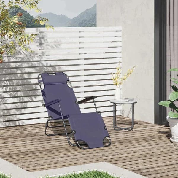Rootz Trädgårdssäng - Solstol - Hopfällbar strandsäng - 2-vånings Trädgårdssäng - 2 i 1 hopfällbar vila - Grå - 135 x 60 x 89 cm