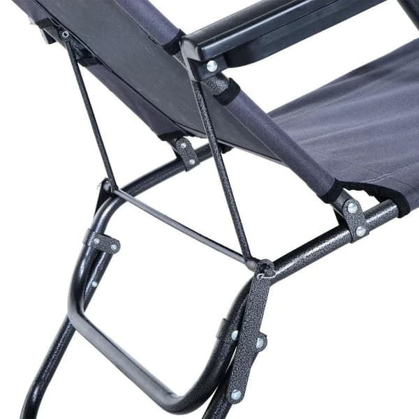 Rootz Trädgårdssäng - Solstol - Hopfällbar strandsäng - 2-vånings Trädgårdssäng - 2 i 1 hopfällbar vila - Grå - 135 x 60 x 89 cm