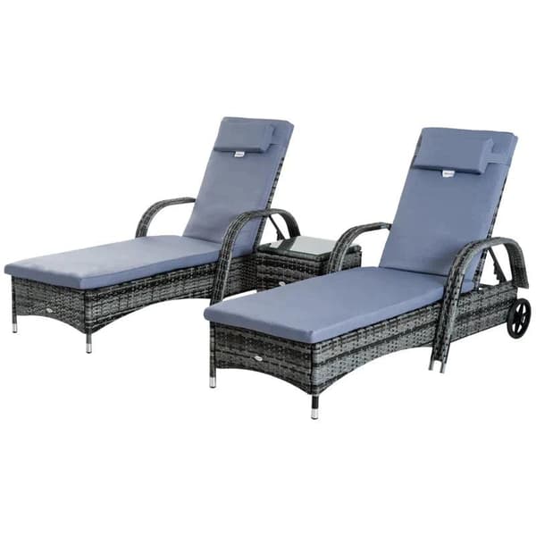 Rootz Solstol - Trädgårdssäng - Trädgårdsmöbler - Solstol - Solstol - Polyrattan/Metallgrå