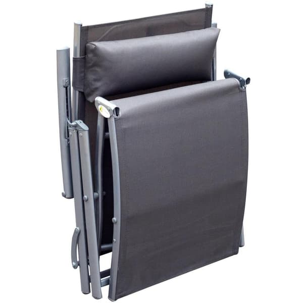 Rootz Sun Lounger - Beach Lounger - Garden Lounger - Foldable - Gray Metal - Fabric Gray - 137 X 63.5 X 100.5 Cm