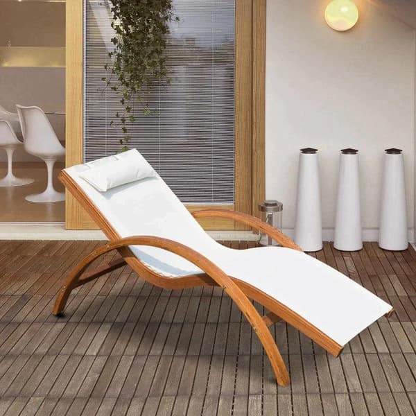 Rootz Trädgårdssäng - Solstol - Solstol - Trädgårdssäng med kudde - Solstol med kudde - L 210 X B 80 X H 120 Cm