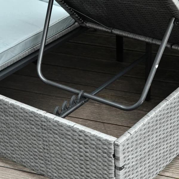 Rootz Dubbel Solstol - Solstol - Soltak - Trädgårdssäng - Stål/Polyester - Grå - 196 x 137 x 36,5 cm