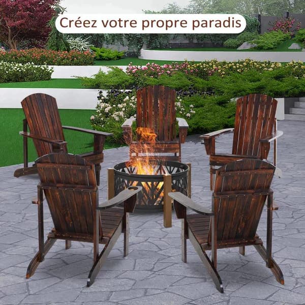 Rootz Trädgårdsstol - Adirondack Stol - Solstol - Balkongstol - Trä - 72,5 x 97 x 93 cm