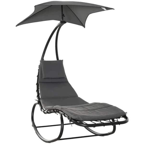 Rootz Gyngestol - Gyngestol - Afslapningsseng med tag - Have - Balkon - Kontor - Mørkegrå - 185 x 100 x 190 cm