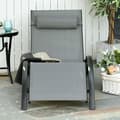Miniatyrbillede 8 af 8: Rootz Sun Lounger - Havesenge - Relax Lounger - Med Bolster - Aluminium/Textilene/Polyester - Grå - 171L x 64W x 82H cm