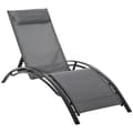 Miniatyrbillede 1 af 8: Rootz Sun Lounger - Havesenge - Relax Lounger - Med Bolster - Aluminium/Textilene/Polyester - Grå - 171L x 64W x 82H cm