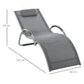 Miniatyrbillede 3 af 5: Rootz Garden Lounger - Solseng - Relax Lounger - Med puder - Aluminium/Text Line/Foam - Mørkegrå - 160 x 60 x 65 cm